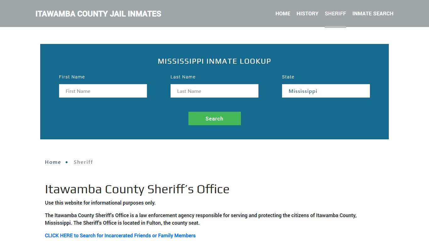 Itawamba County Sheriff, MS Arrest Warrant Lookup